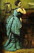 woman in blue Jean Baptiste Camille  Corot